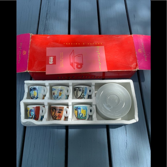 Illy Art Collection Italian Faces Facce Italiane Espresso Set by Sandro Chia - Picture 1 of 10